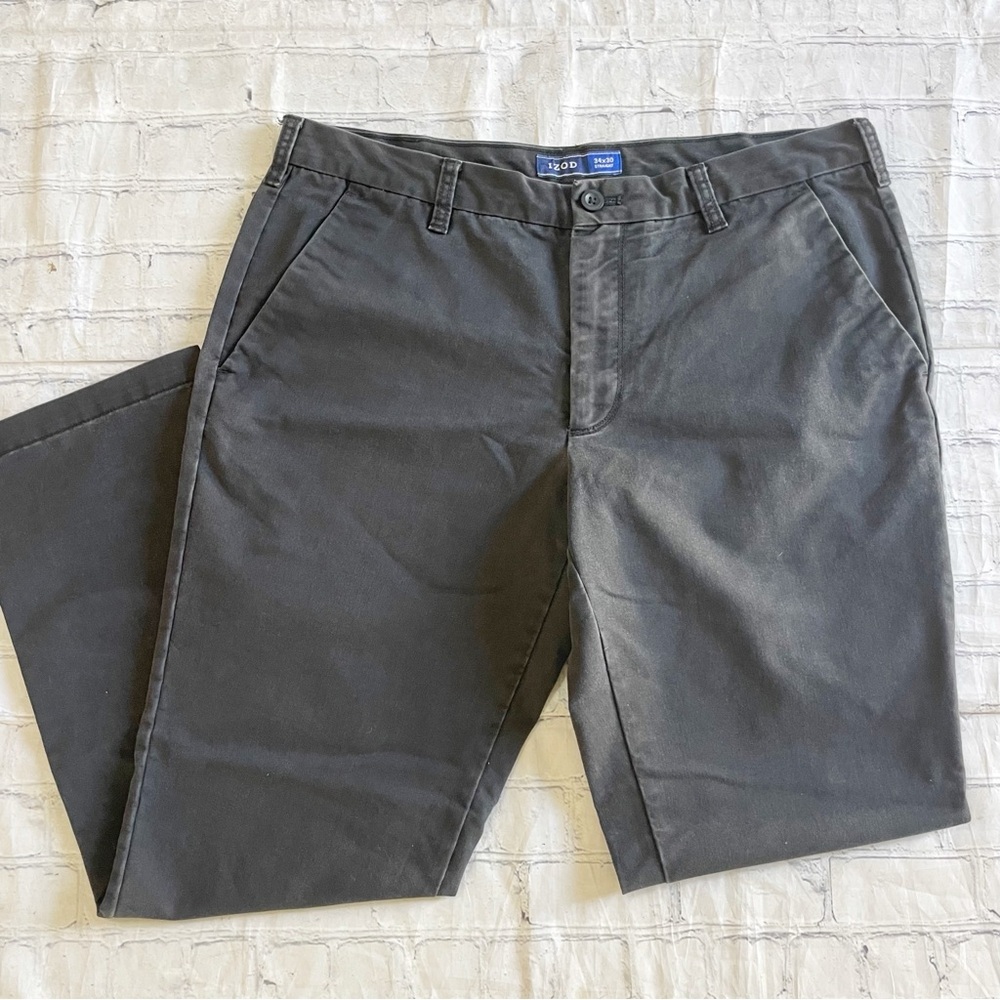 Men's Izod Dark Grey Straight Leg Pants